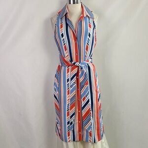Etcetera Multi Striped Shirt Dress W Belt